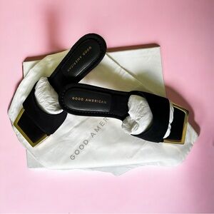 Good American The Standout Square Toe Slide Sandal